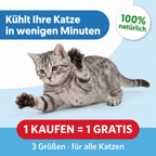 Katze liegt auf der Patoulina Kühlmatte
