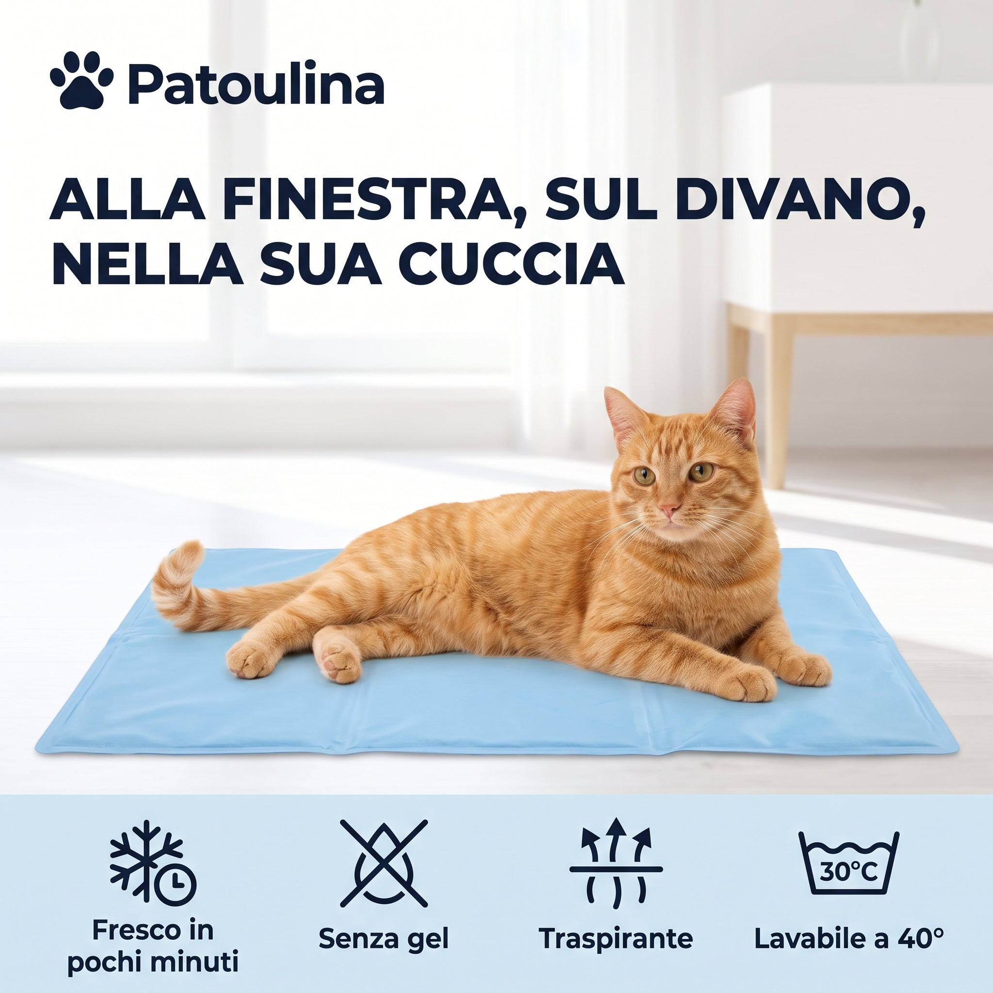 Tappetino rinfrescante senza gel per gatti