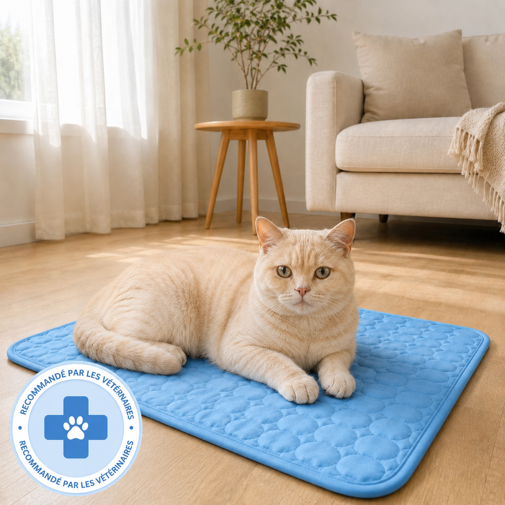 Tapis rafraîchissant chat sans gel, structure trois couches