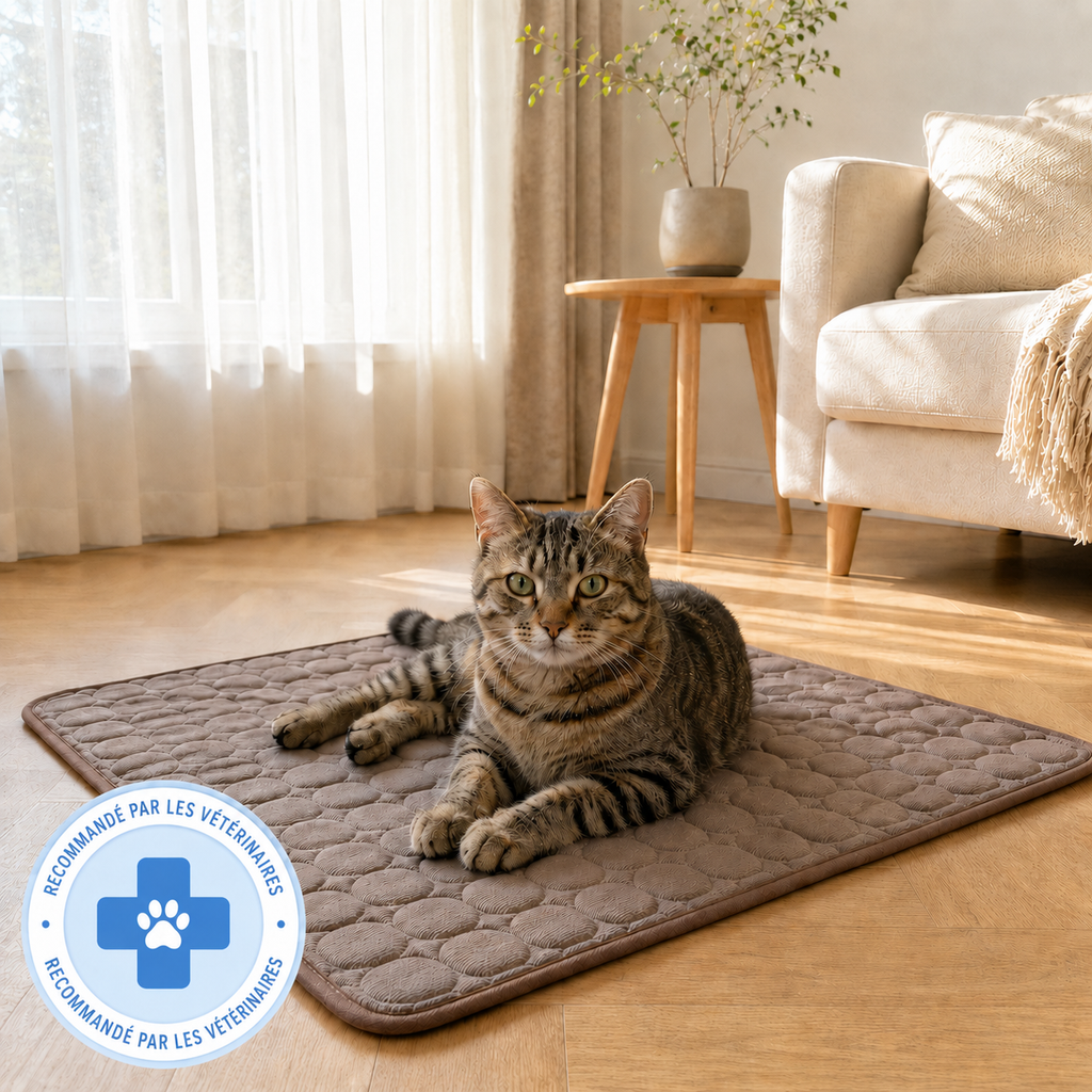 Tapis rafraîchissant chat Patoulina, détail du textile