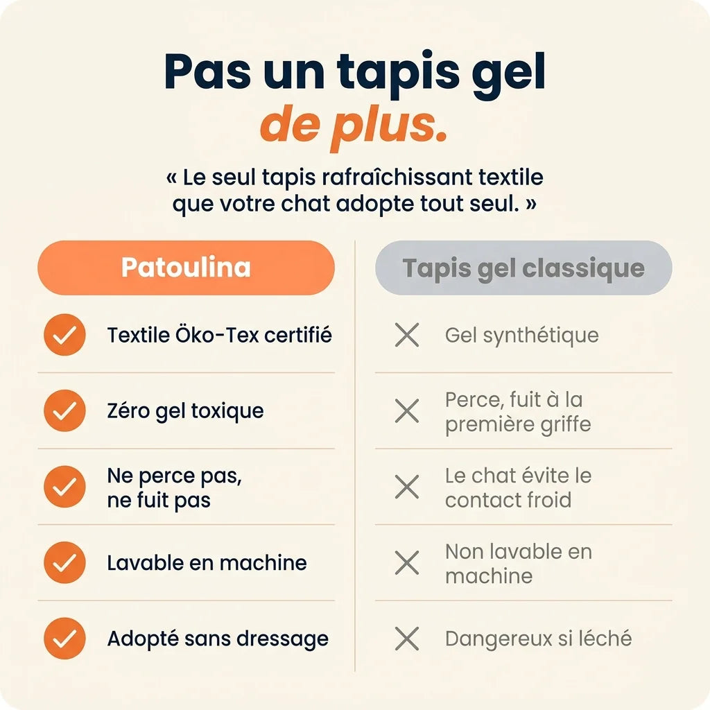 Patoulina chat — Pas un tapis gel de plus (comparatif)