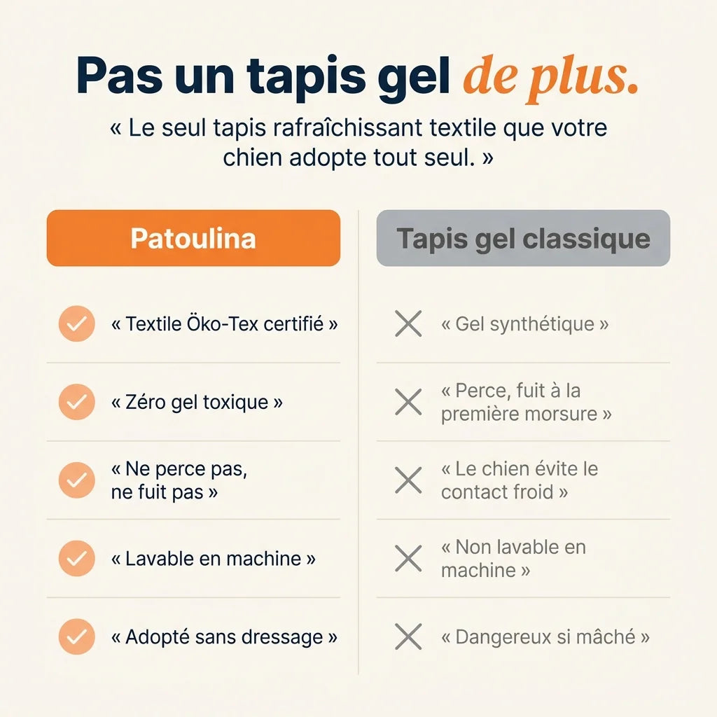 Patoulina chien — Pas un tapis gel de plus (comparatif)