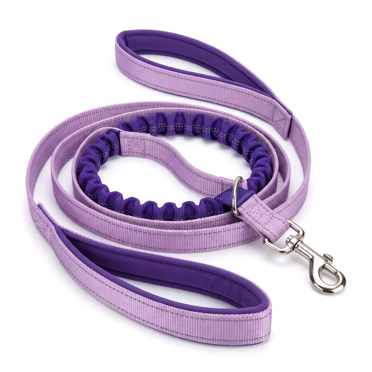 Laisse élastique anti-choc Patoulina — coloris violet lavande