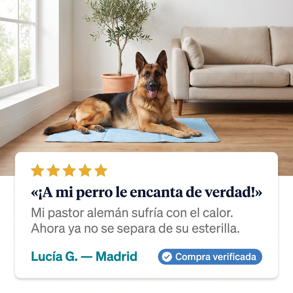 Perro fresco y cómodo en verano
